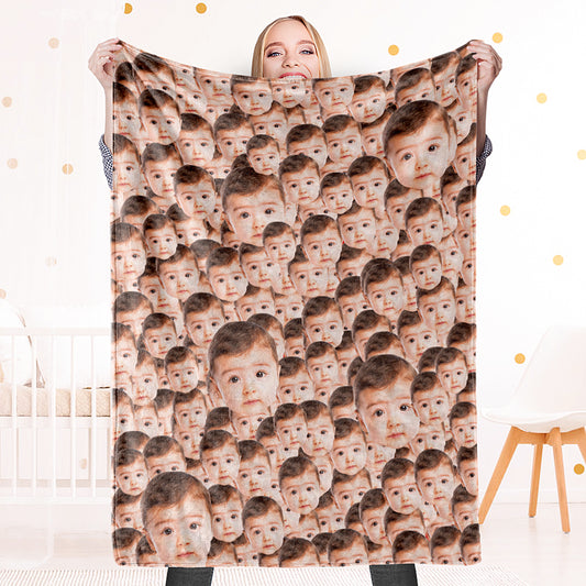 All Over Custom Face Funny Blanket - furevermama