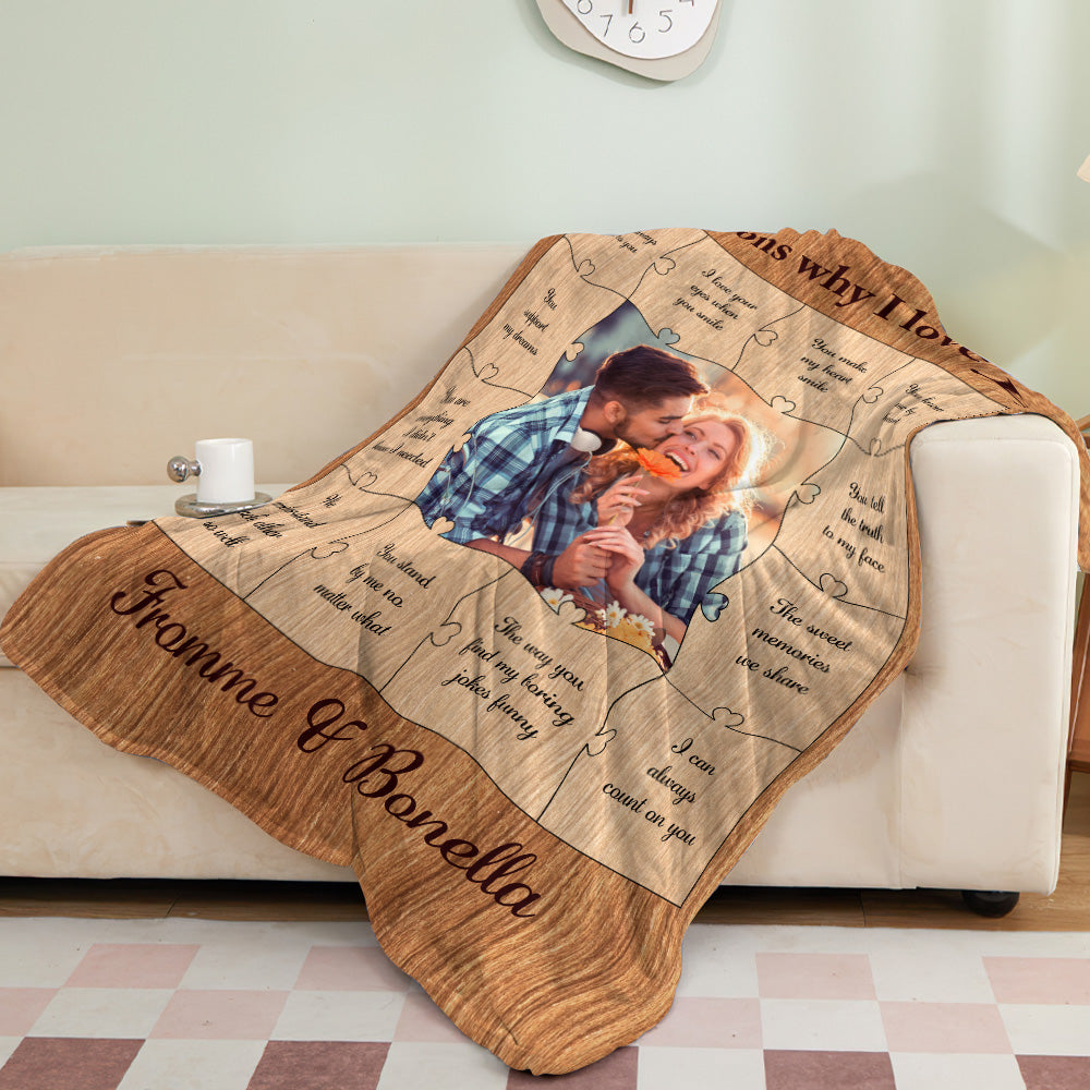 Custom Photo Blanket 12 Reasons Why I Love You - furevermama