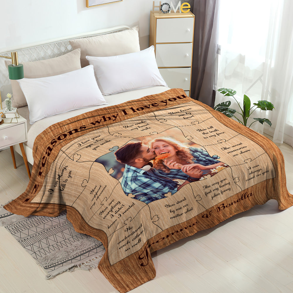 Custom Photo Blanket 12 Reasons Why I Love You - furevermama
