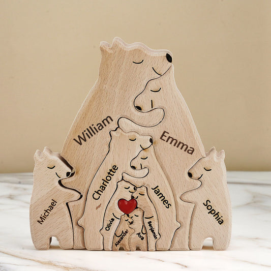 Hunging Bear Family Wooden Puzzles