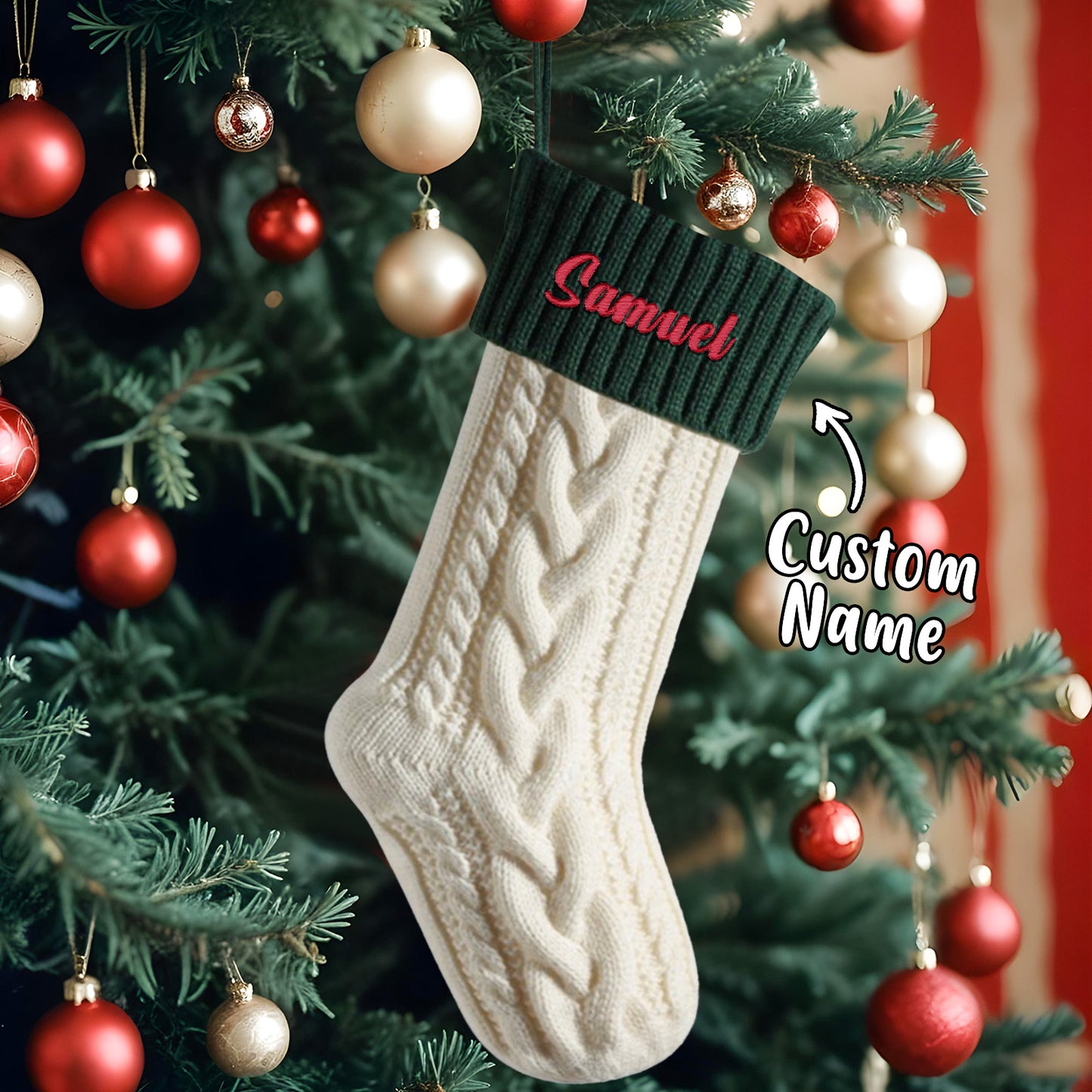 Personalized Knitted Christmas Stocking