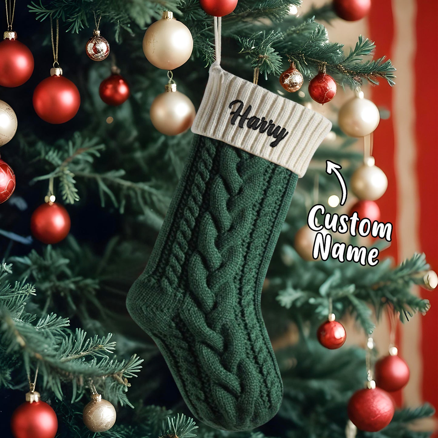 Personalized Knitted Christmas Stocking
