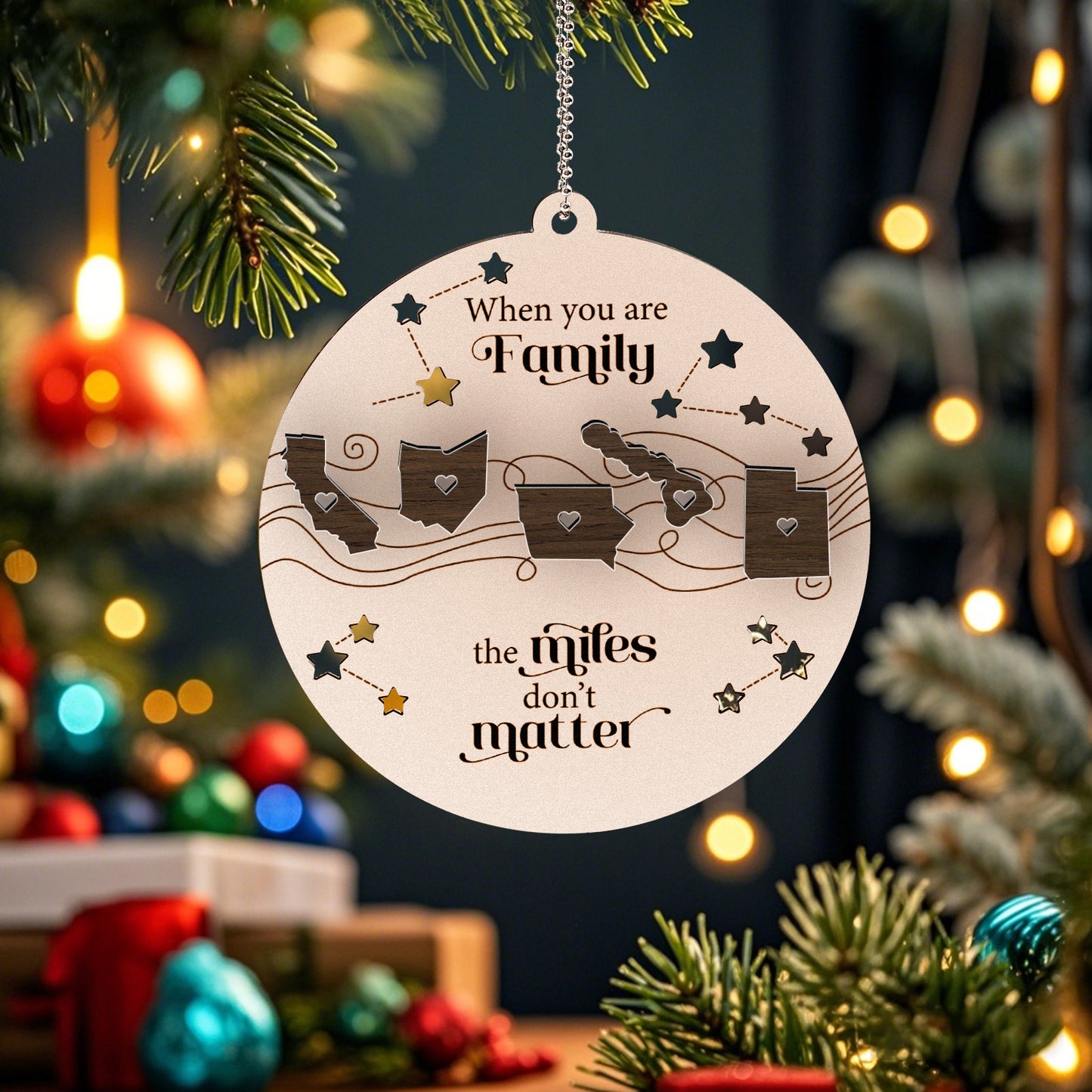Family milestone ornament - 2 Layered Wooden Ornament - Christmas Gift For Family - furevermama