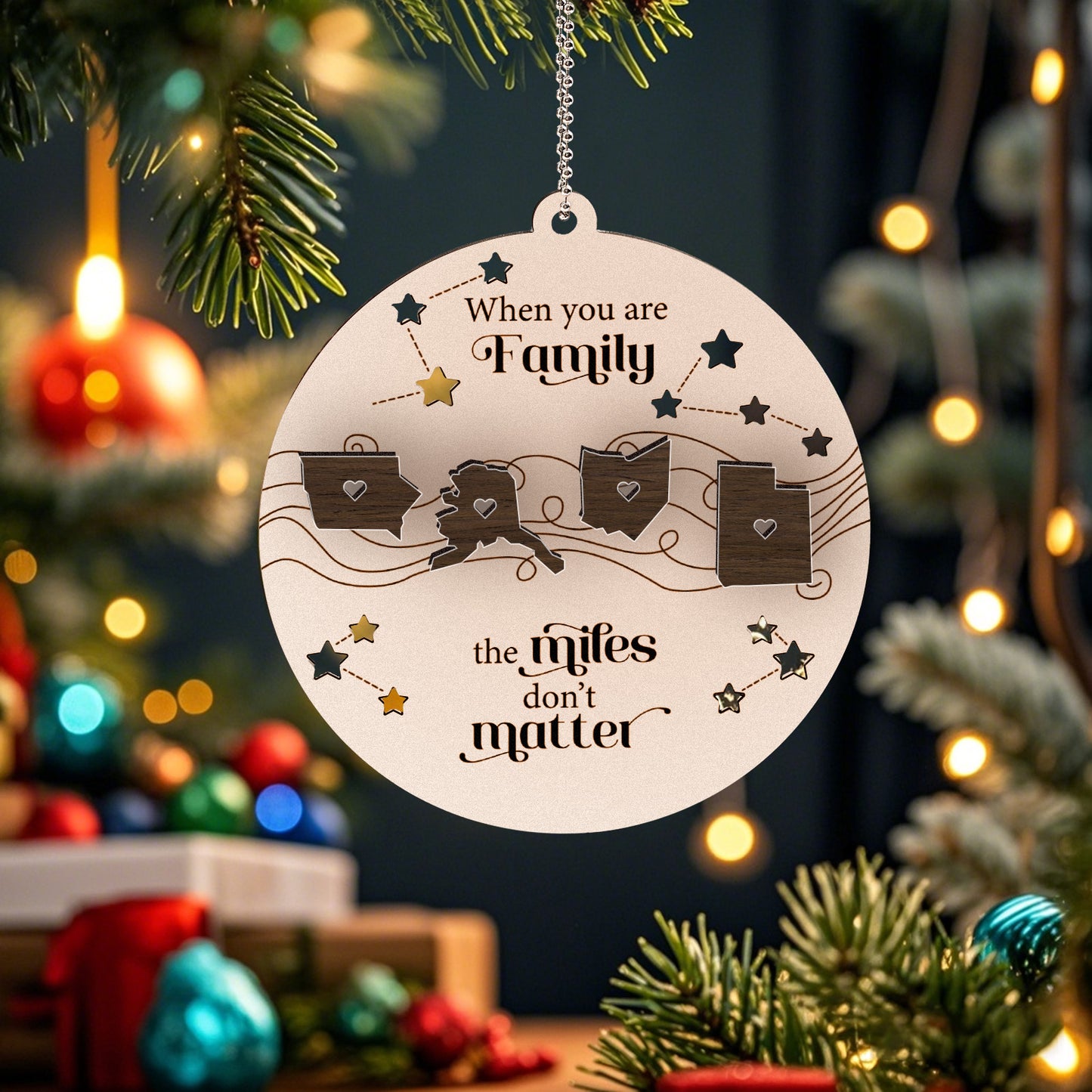 Family milestone ornament - 2 Layered Wooden Ornament - Christmas Gift For Family - furevermama