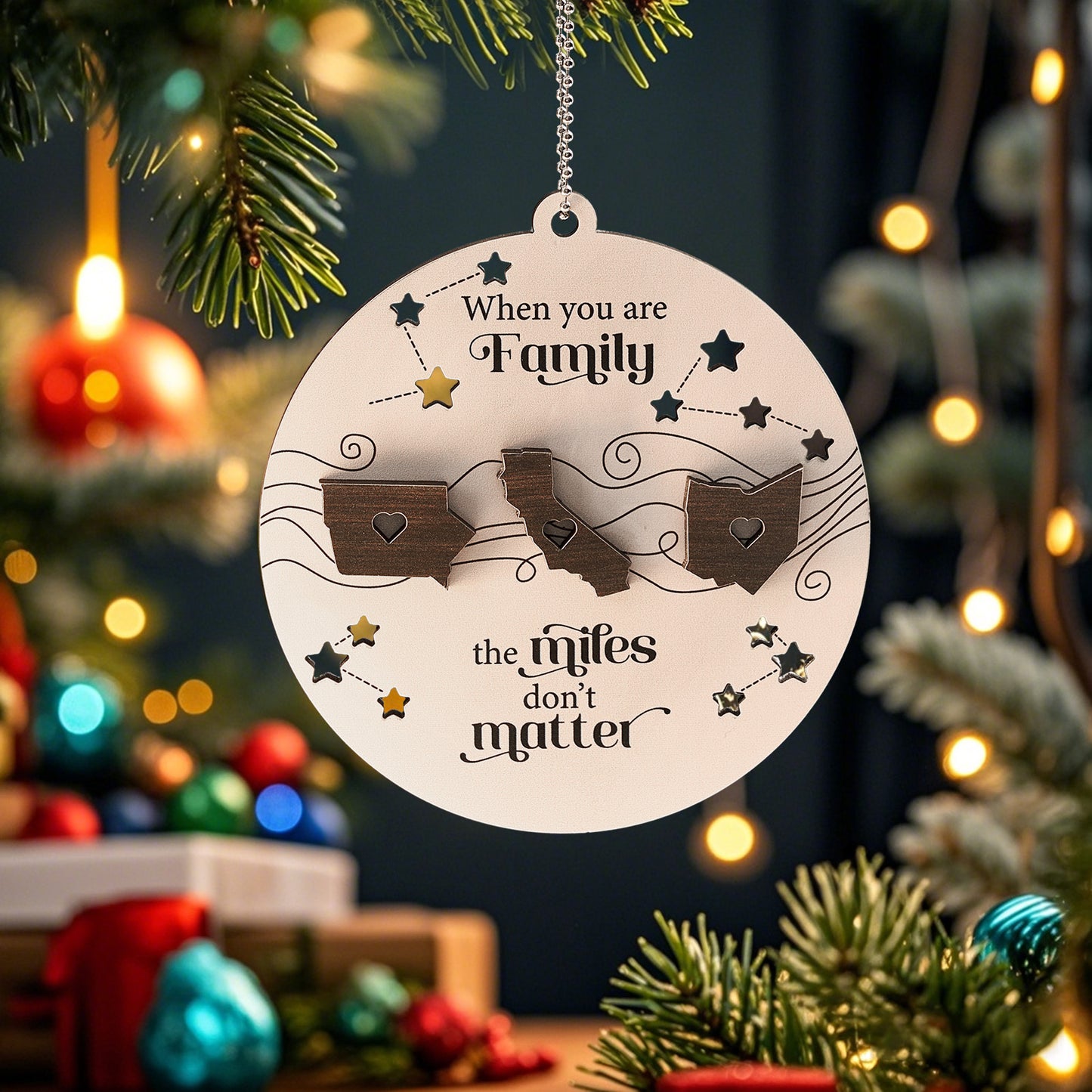 Family milestone ornament - 2 Layered Wooden Ornament - Christmas Gift For Family - furevermama
