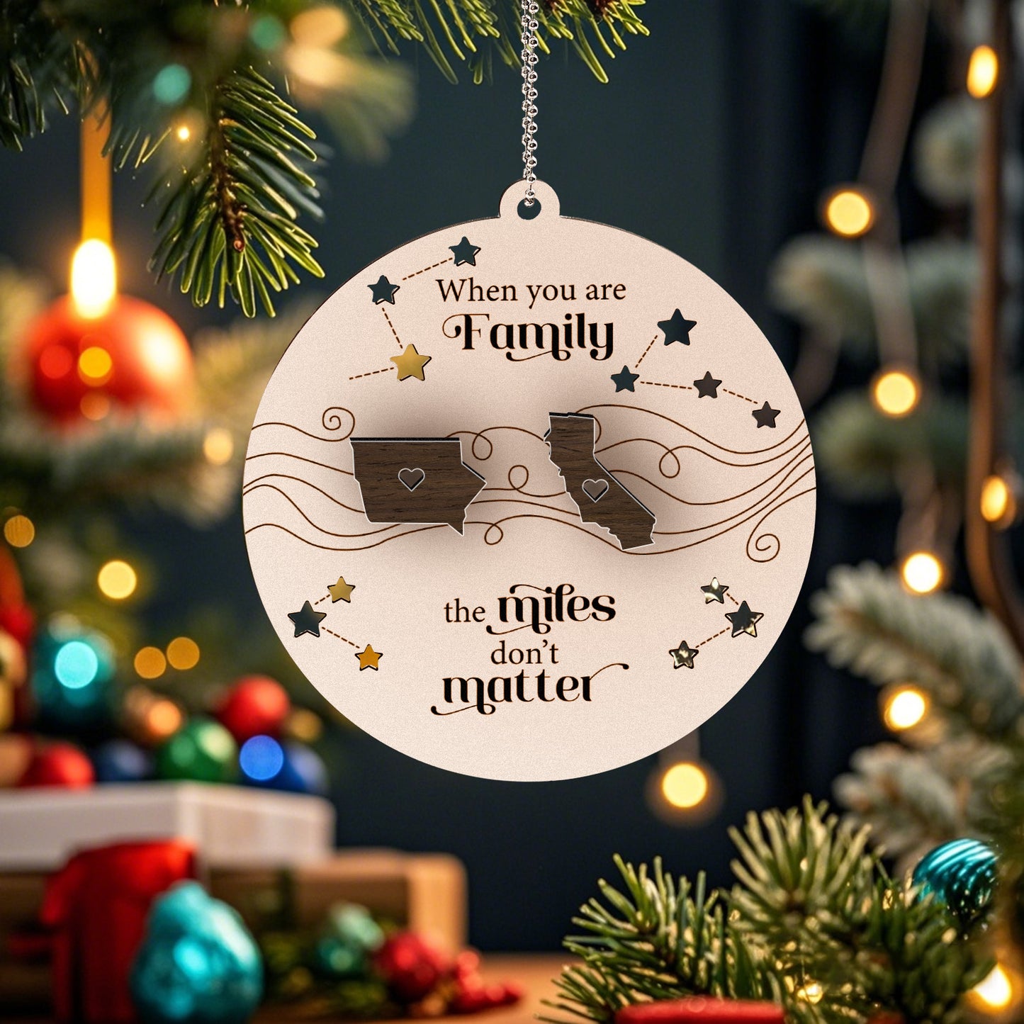 Family milestone ornament - 2 Layered Wooden Ornament - Christmas Gift For Family - furevermama