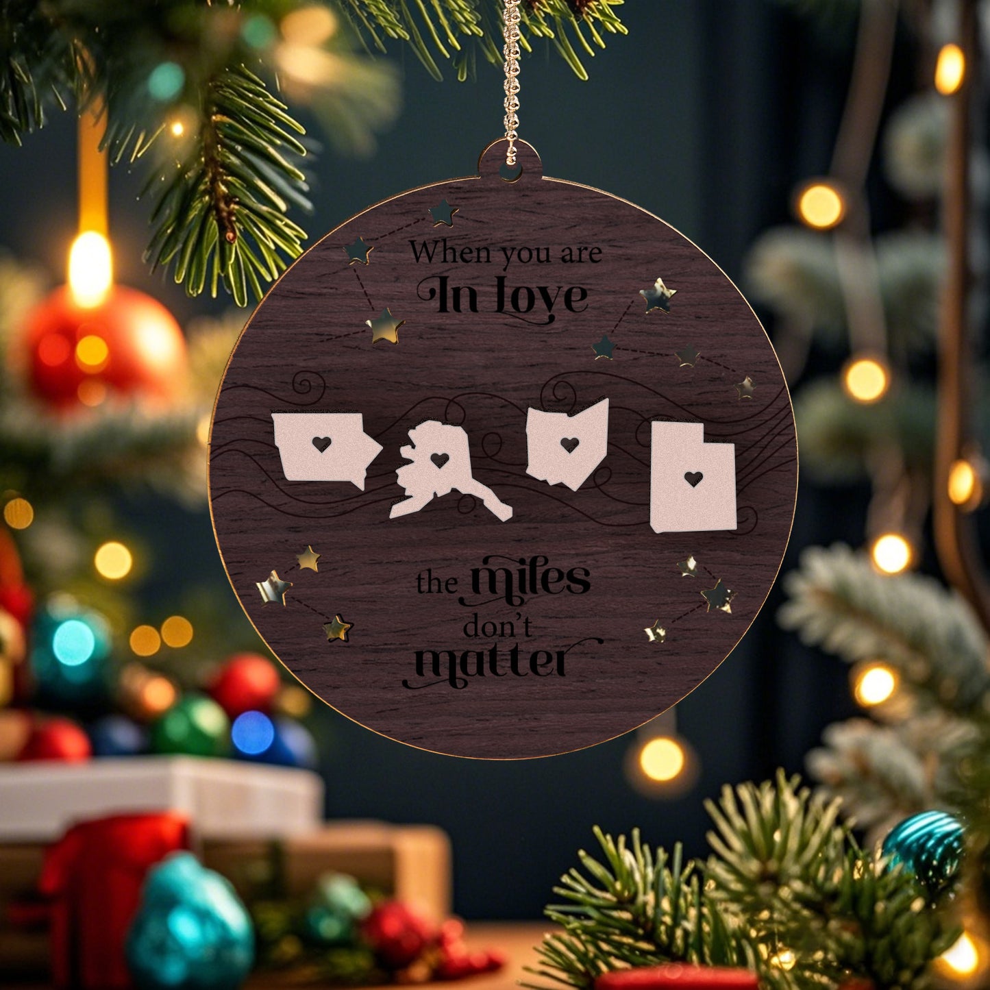 Family milestone ornament - 2 Layered Wooden Ornament - Christmas Gift For Family - furevermama
