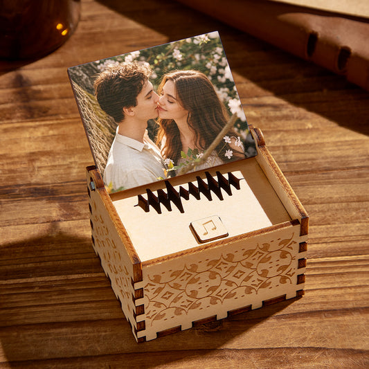 Personalised Photoand Text  Music Box - Perfect Anniversary Gifts