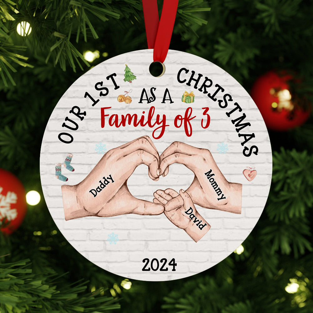 Personalized Baby's First Christmas As A Family Ornament