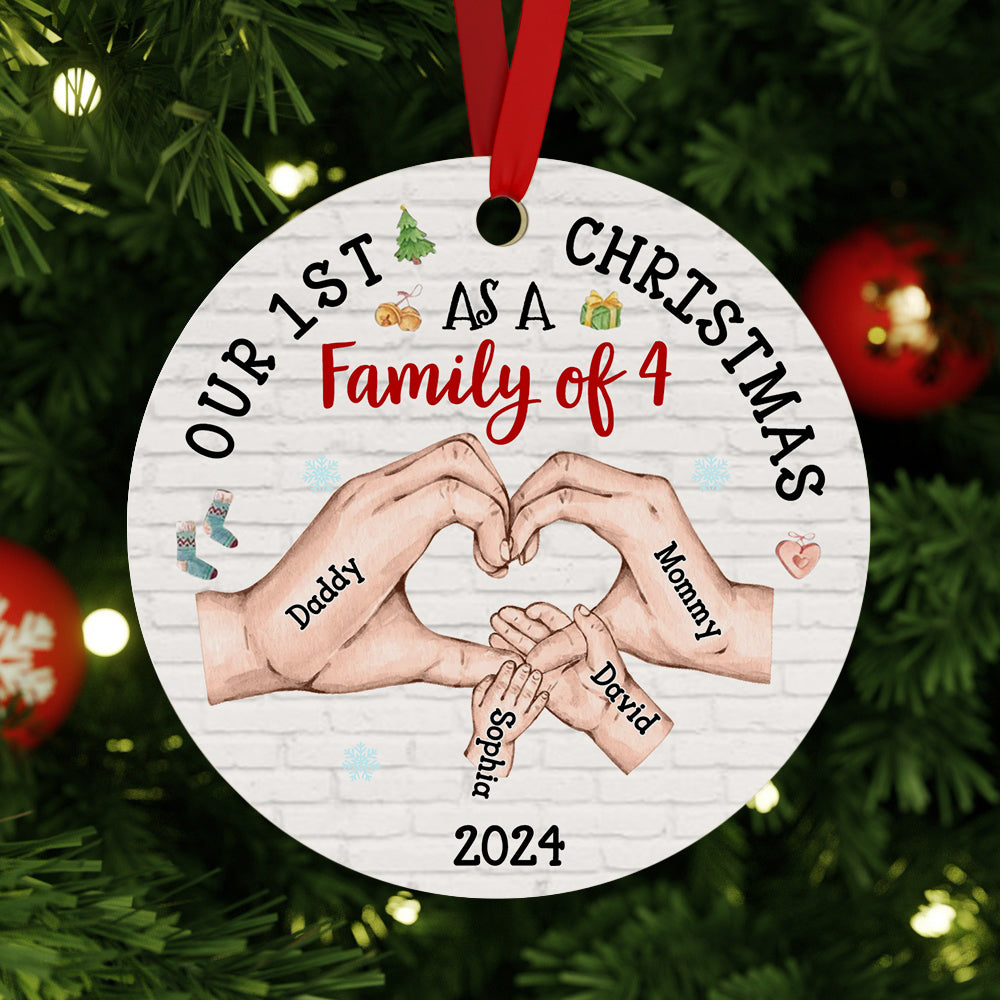 Personalized Baby's First Christmas As A Family Ornament