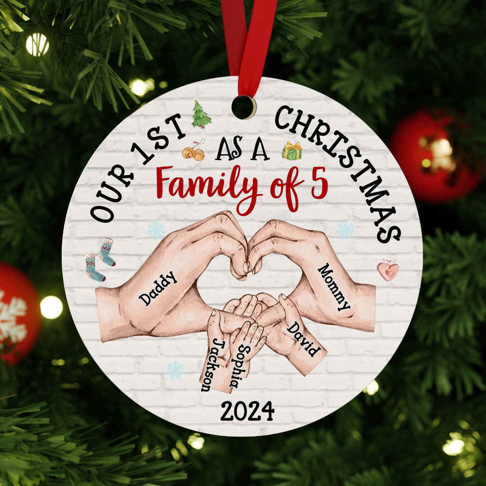 Personalized Baby's First Christmas As A Family Ornament