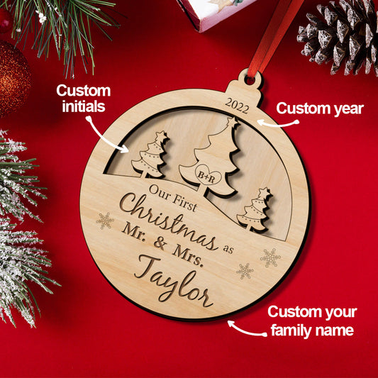 Personalized Our First Christmas Ornament Christmas - Gift Idea for Newlyweds - furevermama