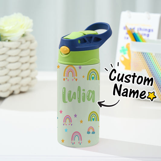 Custom Name Rainbow Stainless Steel Water Cup Children's Day Gift for Kids - furevermama