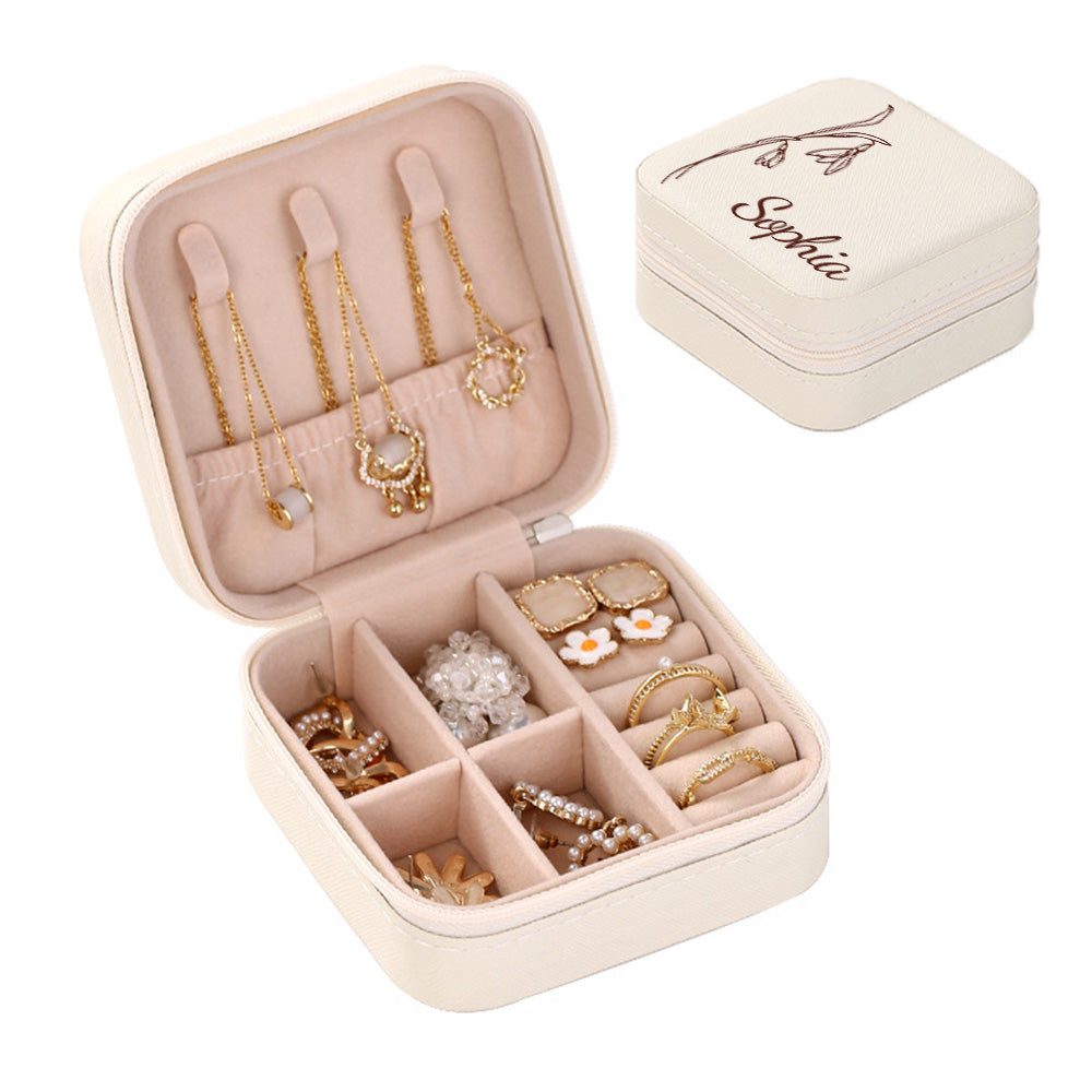 Personalized Birth Flower & Name Jewelry Box For Her