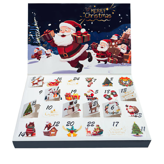 Advent calendar with Santa Claus design on a white background