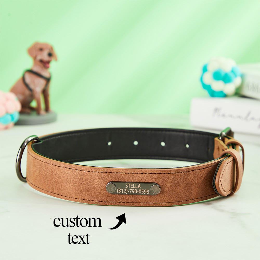 Custom Engraved Leather Dog Collar - furevermama