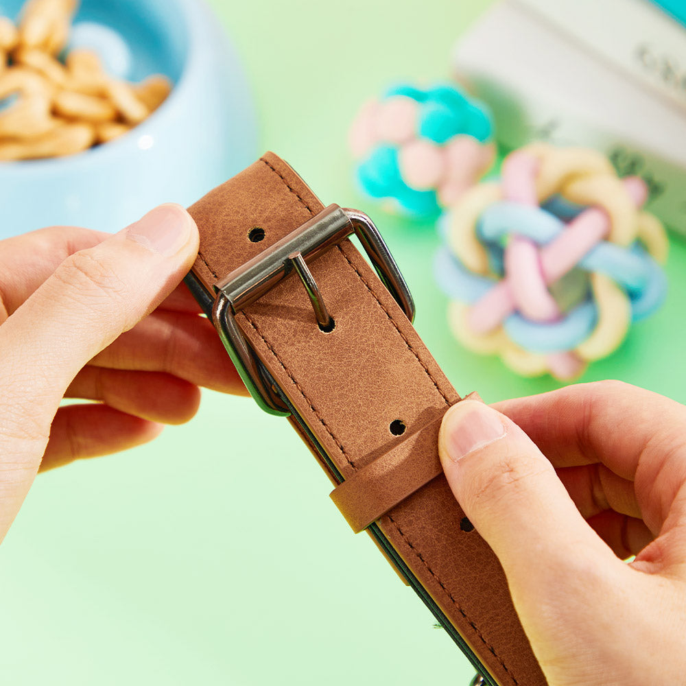 Custom Engraved Leather Dog Collar - furevermama