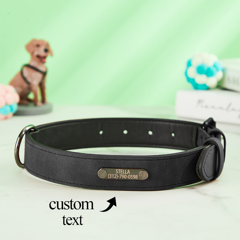 Custom Engraved Leather Dog Collar - furevermama