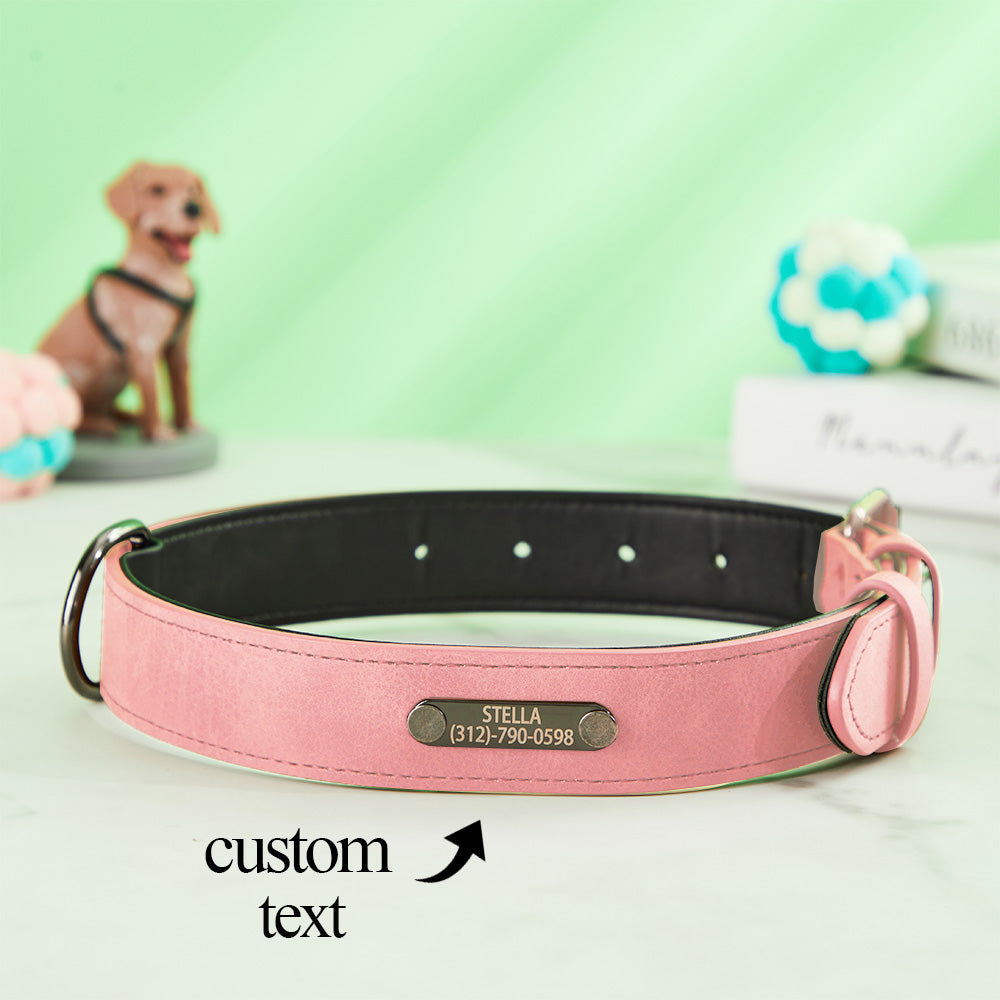 Custom Engraved Leather Dog Collar - furevermama