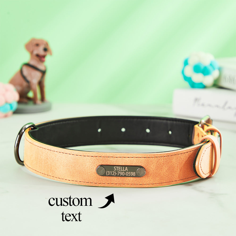 Custom Engraved Leather Dog Collar - furevermama