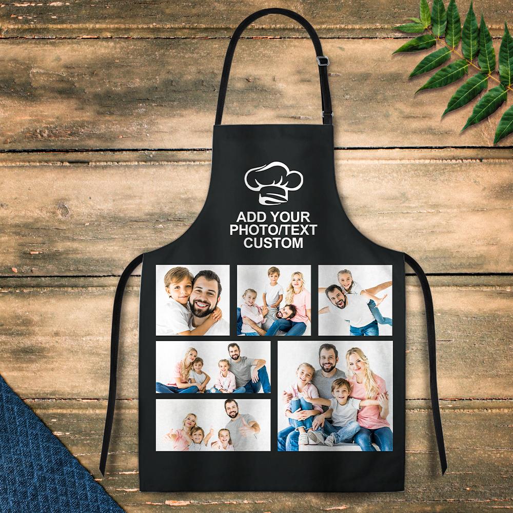 Personalized Photo Apron Custom Text Kitchen Cooking Chef Apron for Men Women - furevermama
