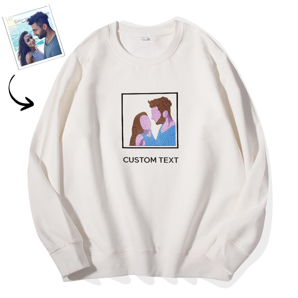 Custom Faceless Photo Portrait Embroidered Sweatshirt - furevermama