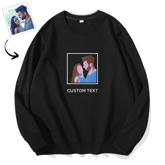Custom Faceless Photo Portrait Embroidered Sweatshirt - furevermama