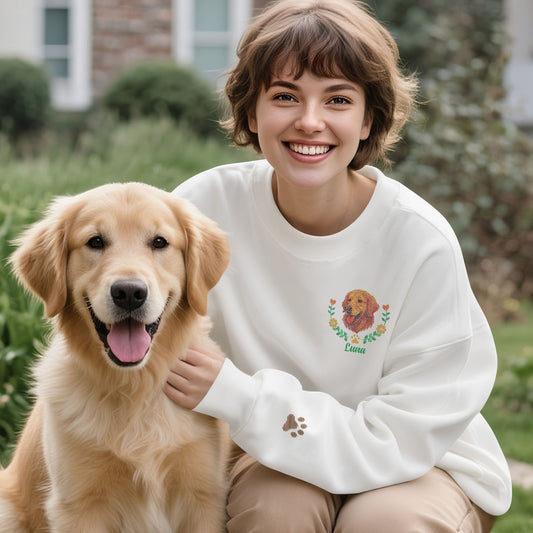 Custom Pet Embroidered Sweatshirt