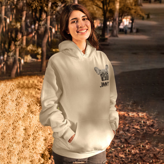 Custom Black and White Pet Head Hoodies - furevermama