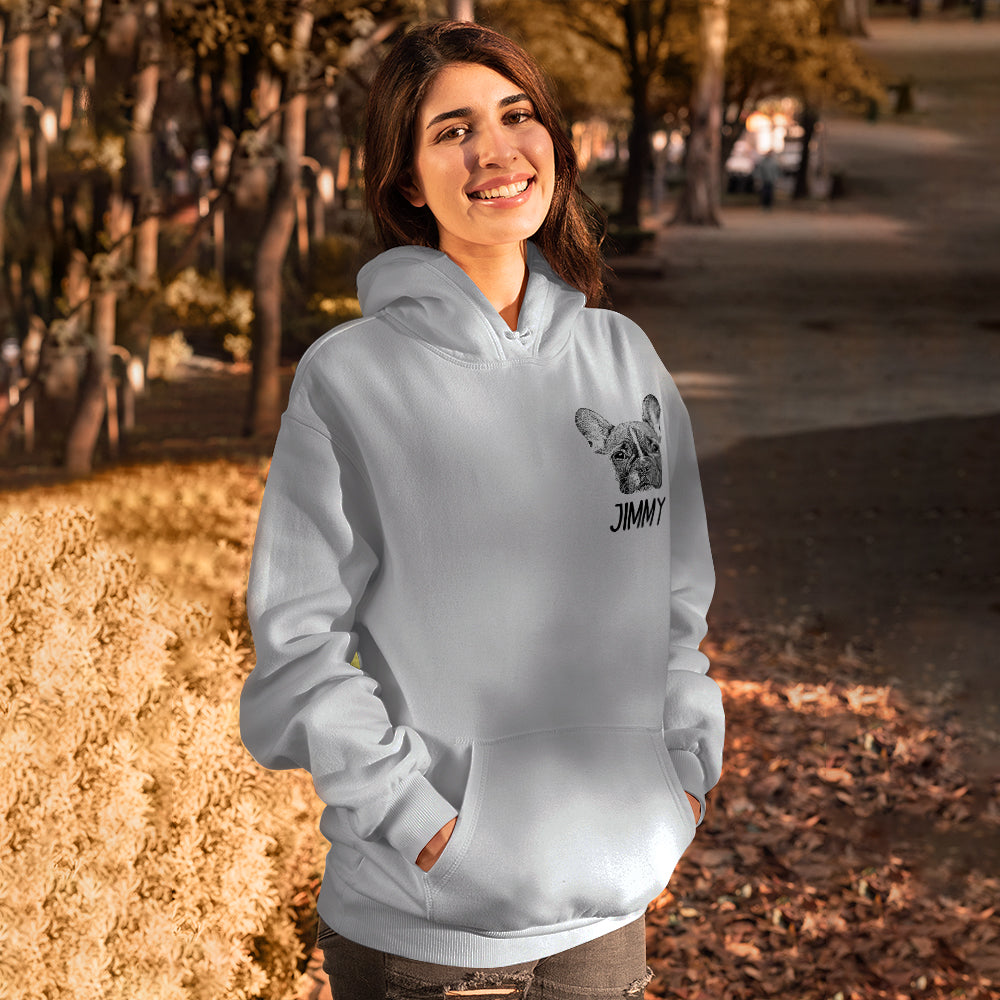 Custom Black and White Pet Head Hoodies - furevermama