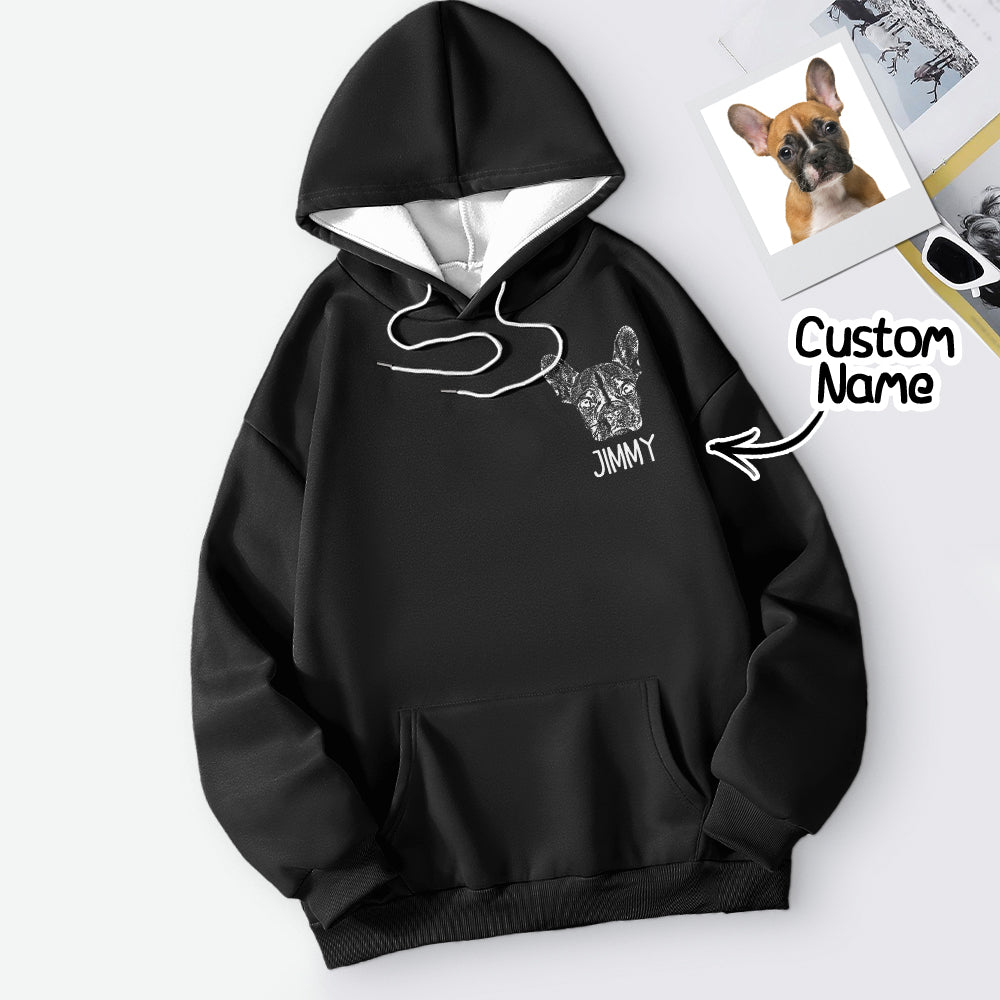 Custom Black and White Pet Head Hoodies - furevermama