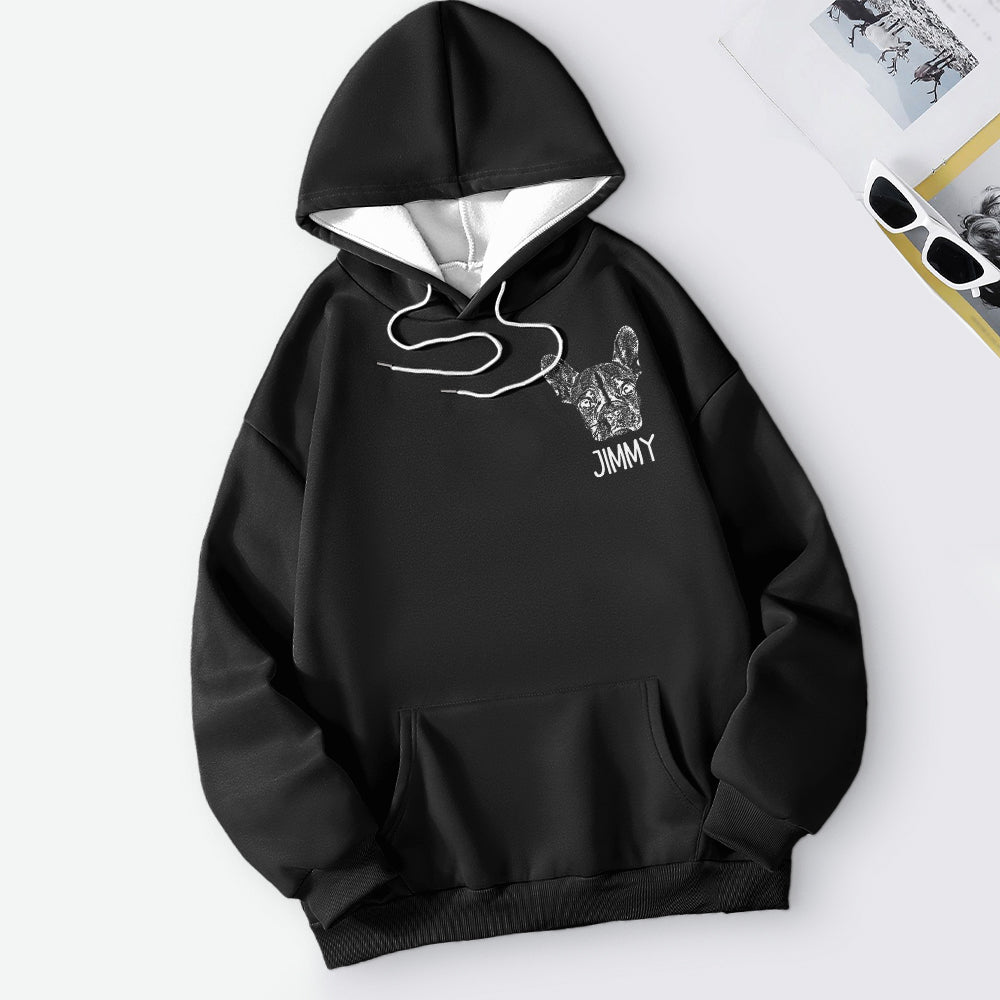 Custom Black and White Pet Head Hoodies - furevermama