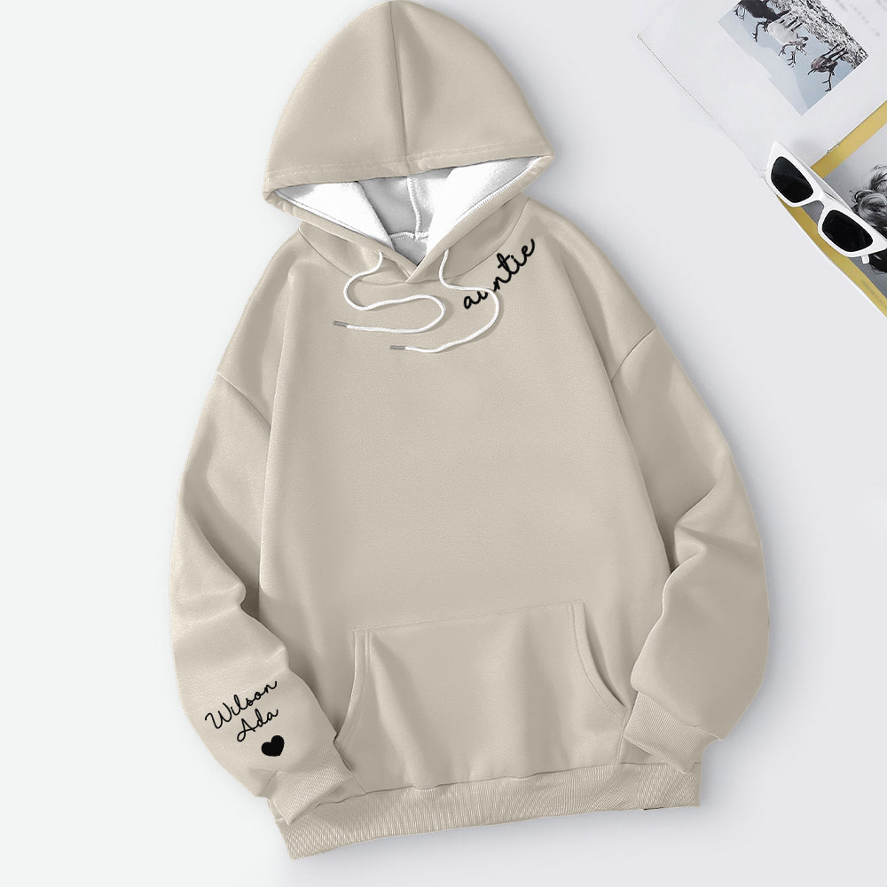 Neckline and Sleeve Personalized Text Hoodies - furevermama