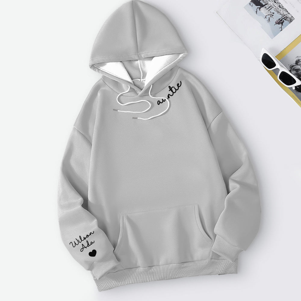 Neckline and Sleeve Personalized Text Hoodies - furevermama