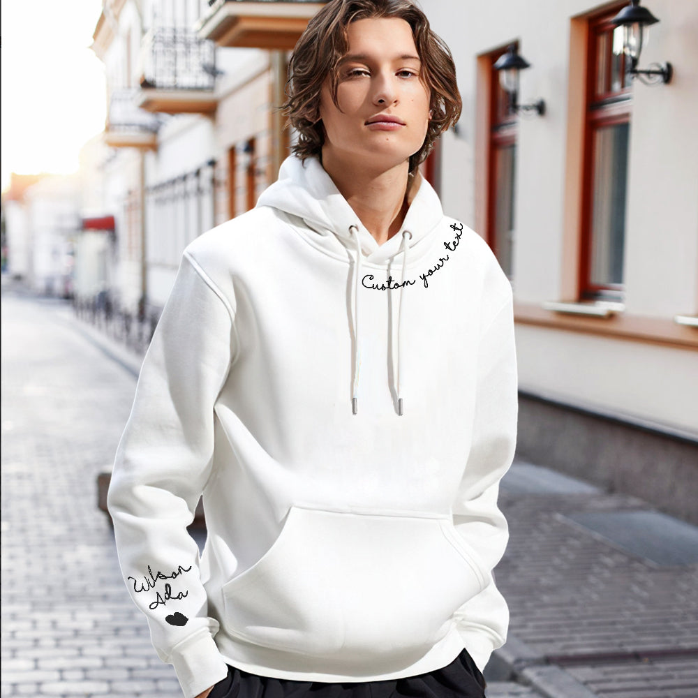 Neckline and Sleeve Personalized Text Hoodies - furevermama