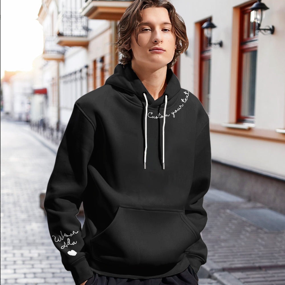 Neckline and Sleeve Personalized Text Hoodies - furevermama
