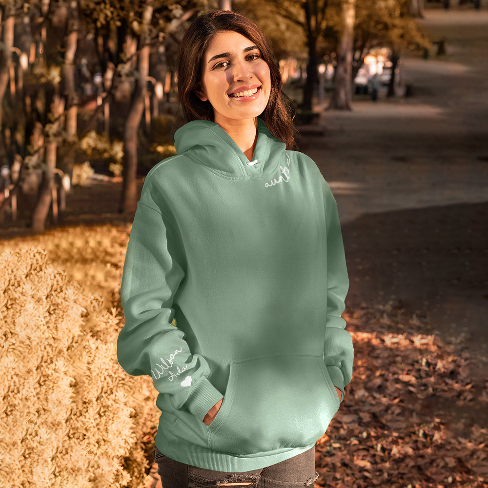 Neckline and Sleeve Personalized Text Hoodies - furevermama