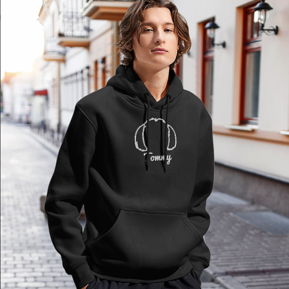 Custom Dog Ear Embroidered Hoodies - furevermama