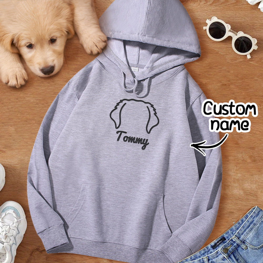 Custom Dog Ear Embroidered Hoodies - furevermama