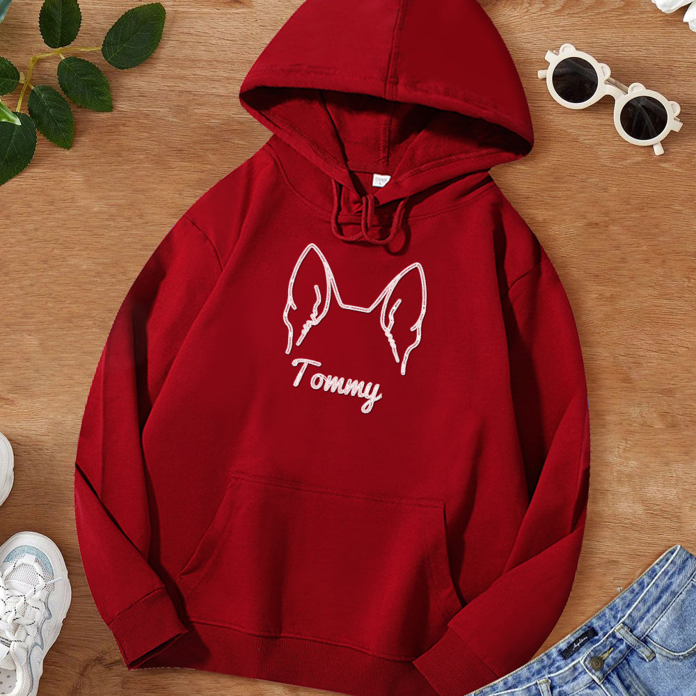 Custom Dog Ear Embroidered Hoodies - furevermama