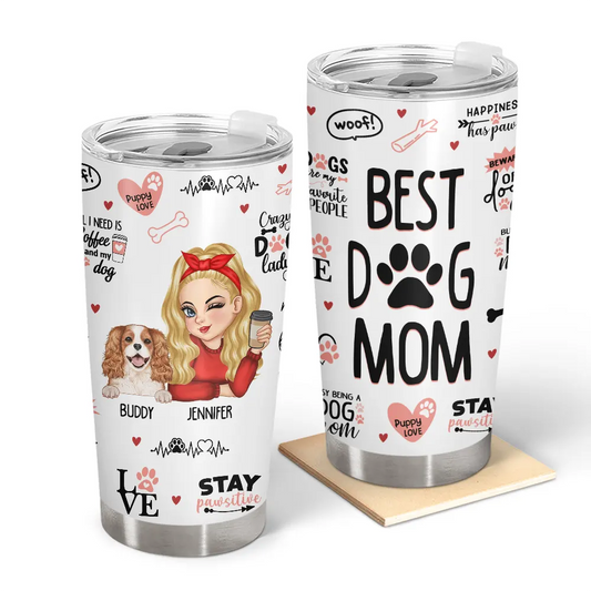 Best Dog Mom Personalized Tumbler - furevermama