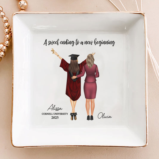 Graduation Gift A Sweet Ending To A New Beginning - Personalized Jewelry Dish