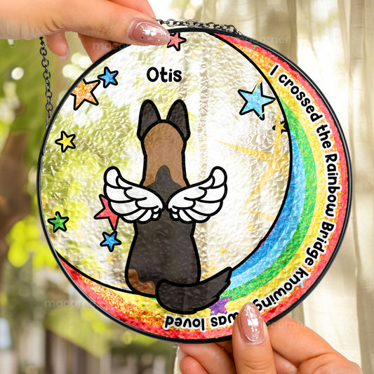 Personalized Stained Glass Suncatcher - Pet Loss Gift For Dog Owner - furevermama