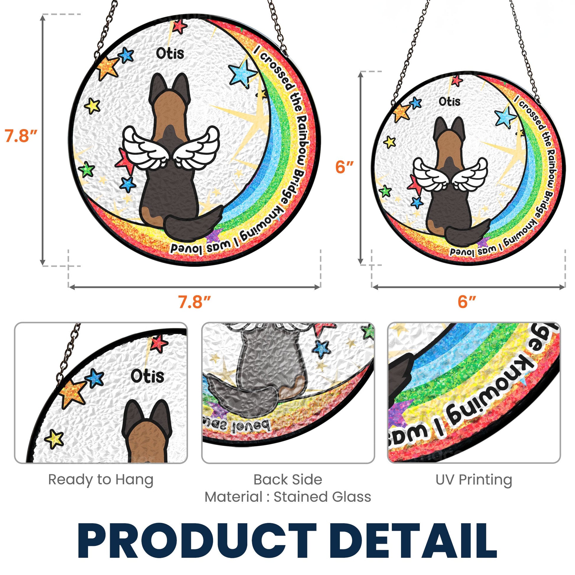 Personalized Stained Glass Suncatcher - Pet Loss Gift For Dog Owner - furevermama