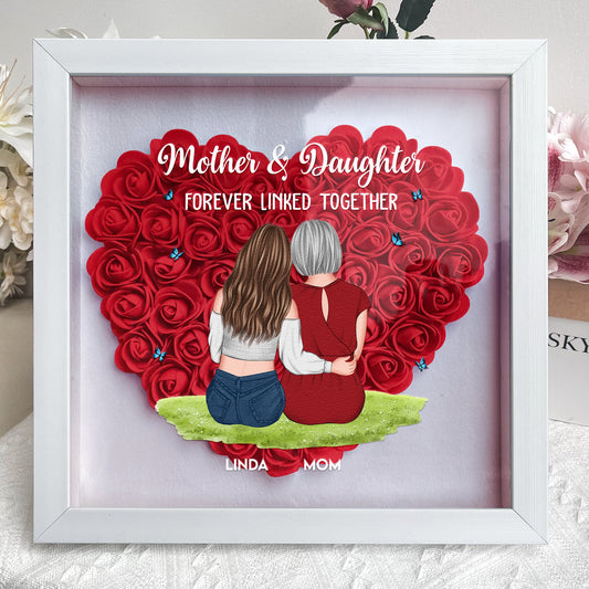 Mother & Daughter Personalized Flower Shadow Box - furevermama