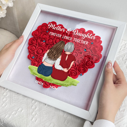 Mother & Daughter Personalized Flower Shadow Box - furevermama