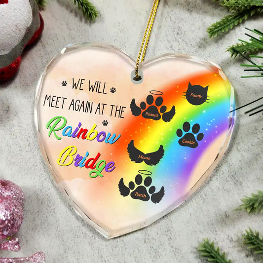 Customized Memorial Pet Heart Shaped Glass Ornament - furevermama