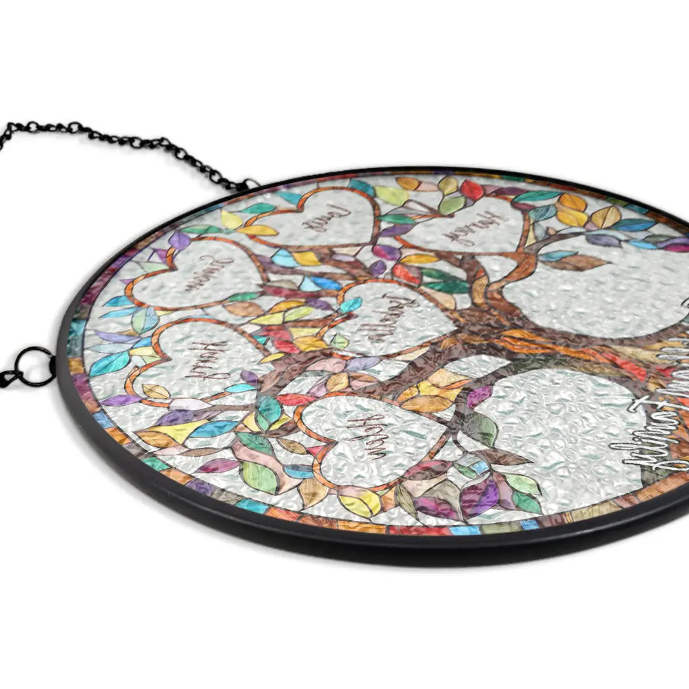 Family Tree Personalized Stained Glass Suncatcher - furevermama