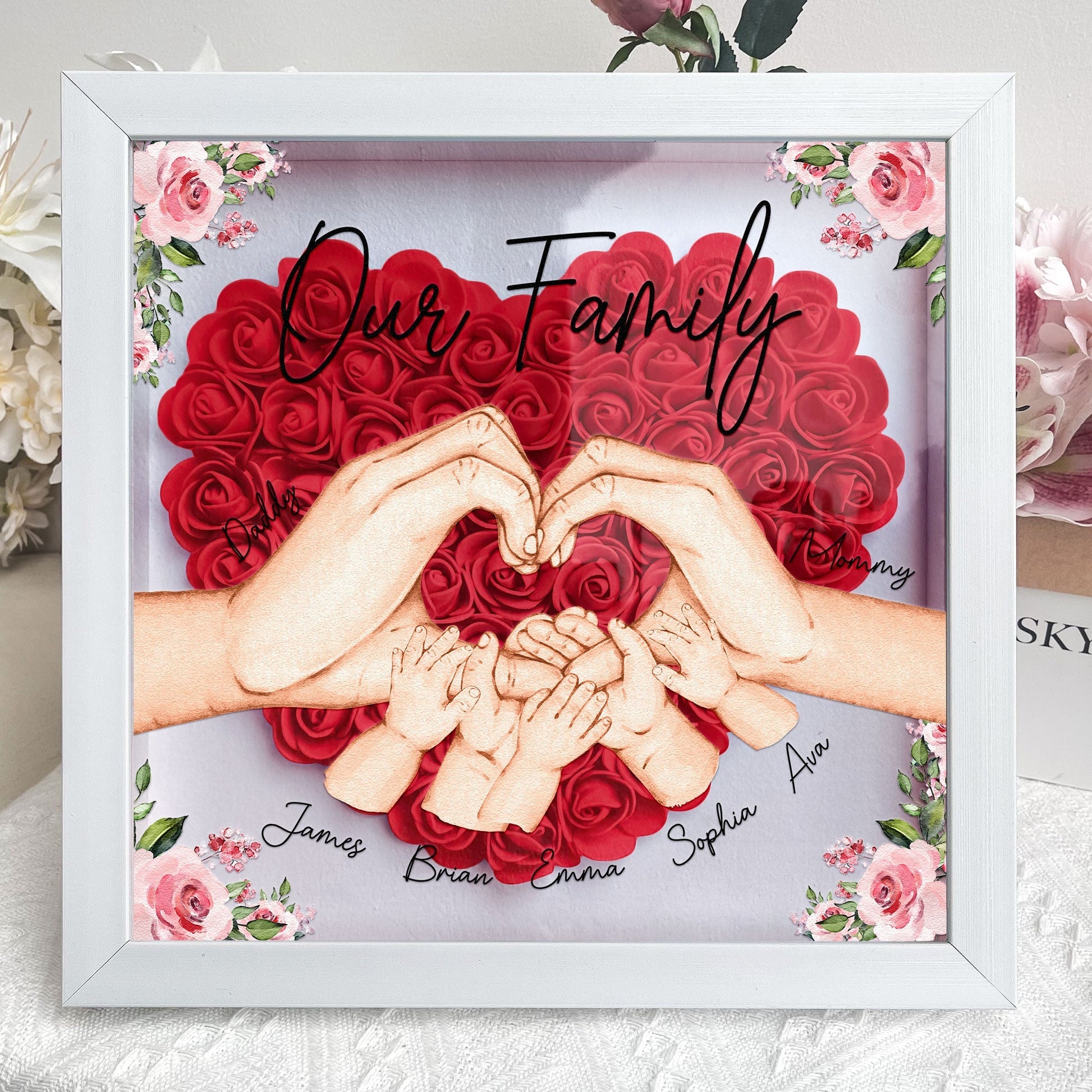 Personalized Flower Shadow Box For Family - furevermama