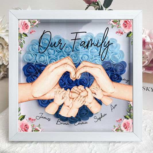 Personalized Flower Shadow Box For Family - furevermama